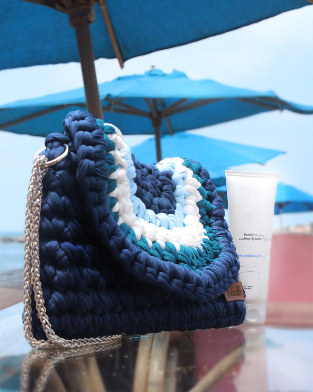 Santorini Summer Crochet Clutch