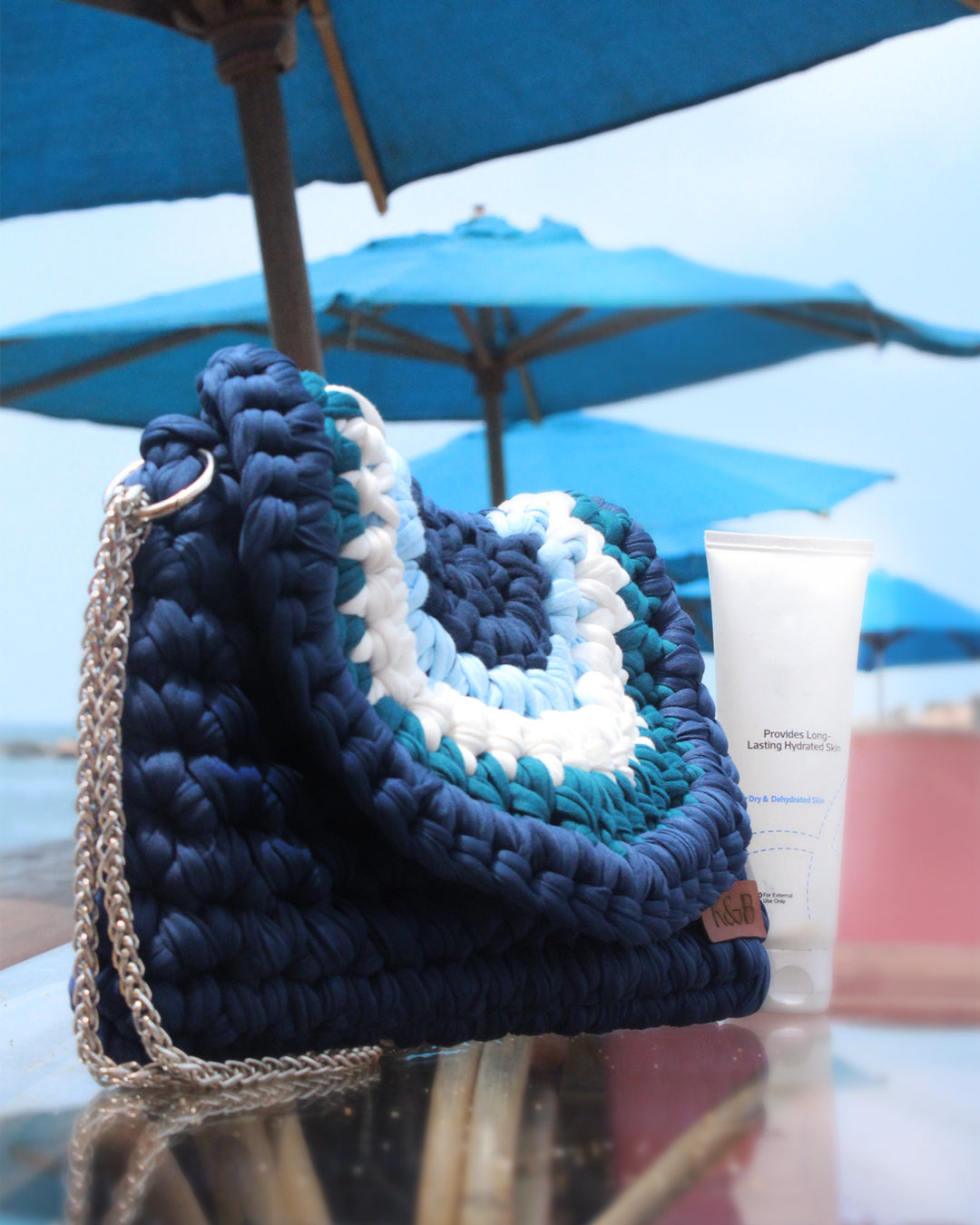 Santorini Summer Crochet Clutch